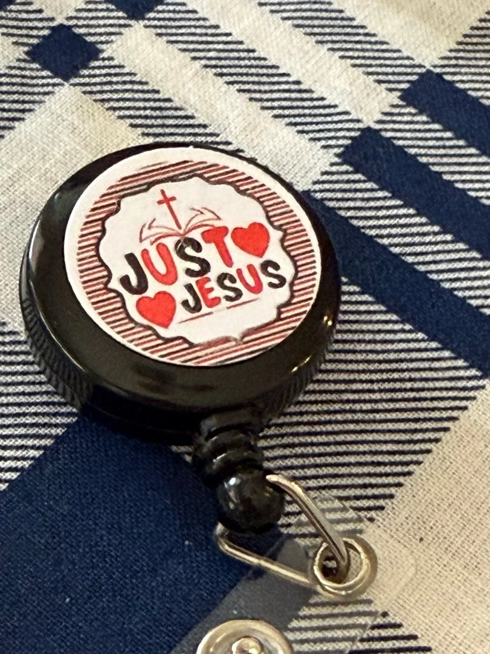 Black Retractable Badge Reel with 